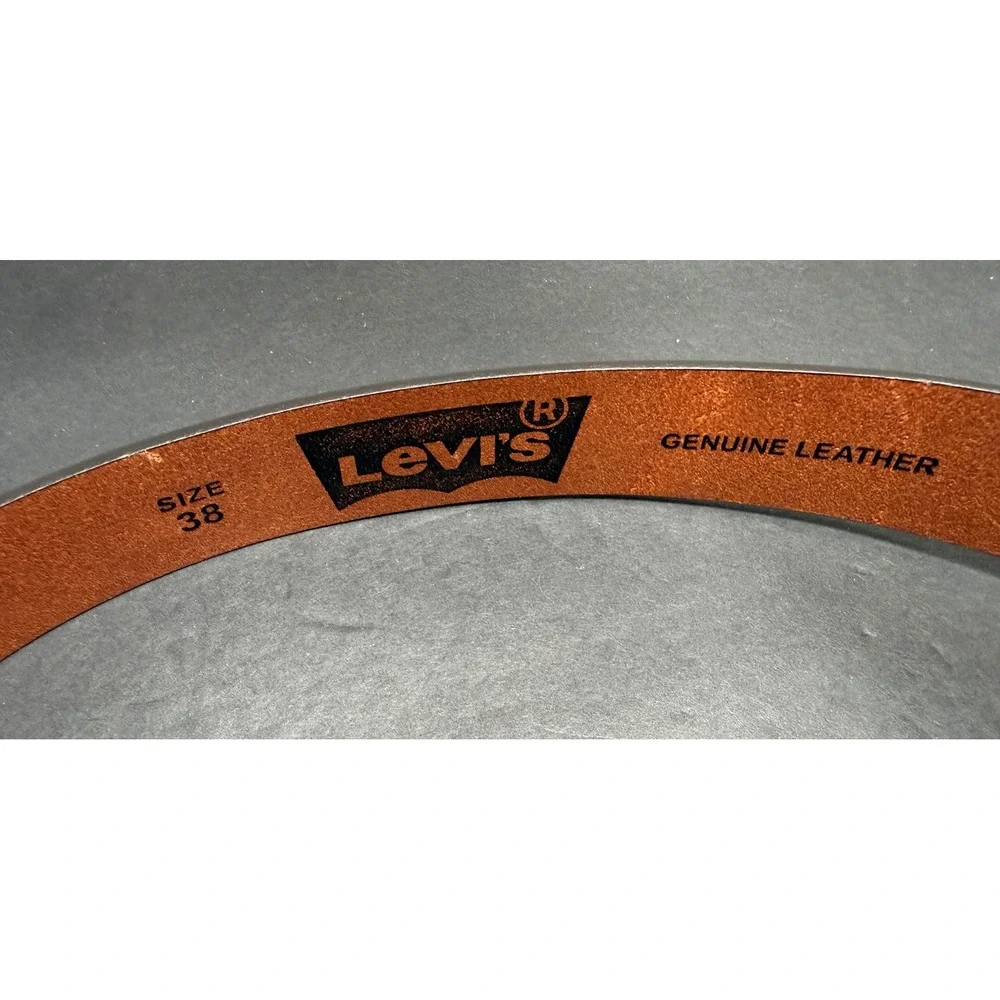 Levi's Leather‎ Belt Mens 38 Brown Double Prong Square Buckle 11LV02BY